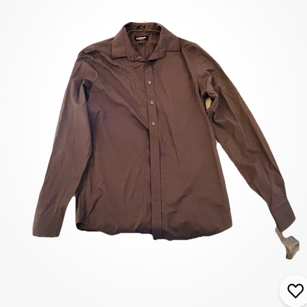 Express Slim Performance 13-13.5 Button Up Black Men's XS Long Sleeve Shirt